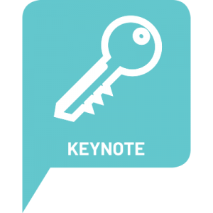Sprechblase mit der Illustration eines Schlüssels als Sinnbild für Keynote